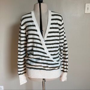 Madewell Striped Deep V Sweater